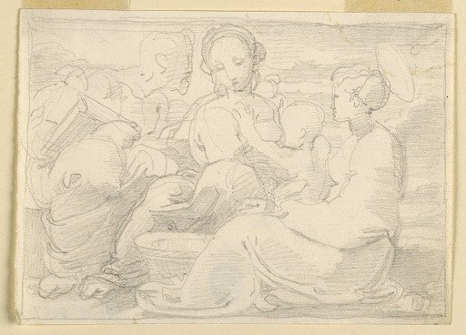 The Holy Family and a Female Saint