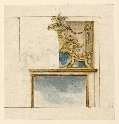 Design for a Chimneypiece, with an Elaborate Overmantel