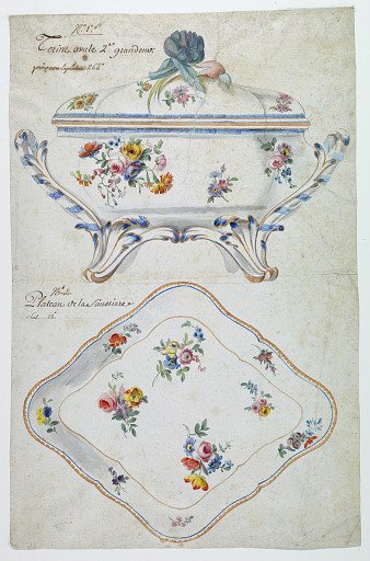Design for a Painted Porcelain Tureen and Tray