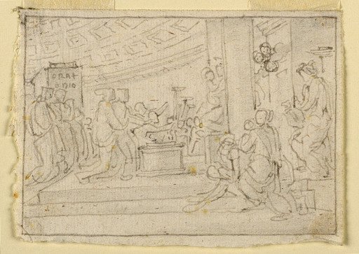 Classicized Interior Scene with Virgin and Child (?)