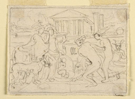 Classical Exterior Scene with Beasts