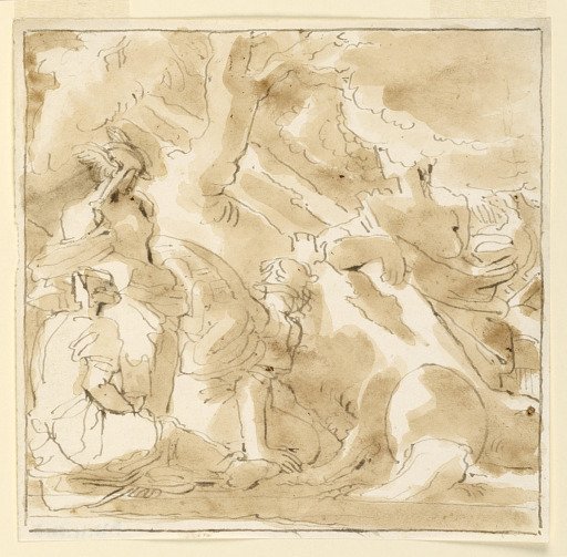 Sketch, Classical Scene with Hermes and Other Figures