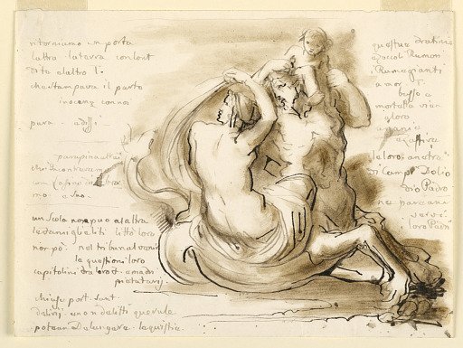 Sketch, Centaur with Woman and Child