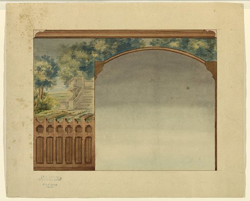Design for Portion of Stairway in Chateau-sur-Mer, Newport, Rhode Island