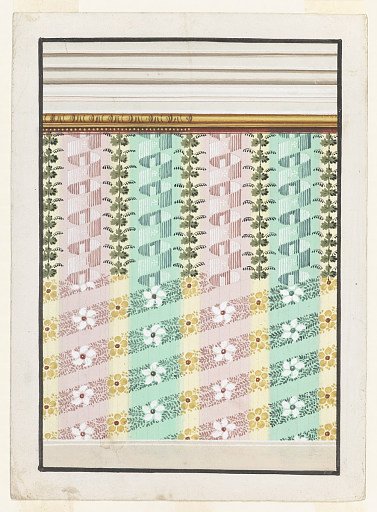 Design for Painted Decoration of a Wall, with Alternative Suggestions