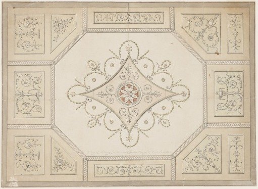 Design for Library Ceiling, Benton House, Northumberland, England