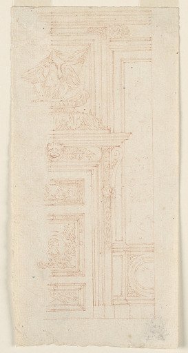Elevations of a Door, Door Frame, Overdoor, and Adjoining Wall Panel
