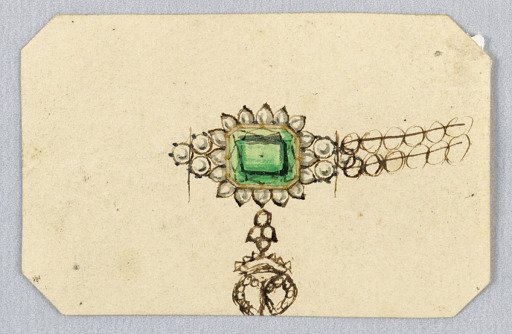 Design for the Center Motif of a Pearl Necklace