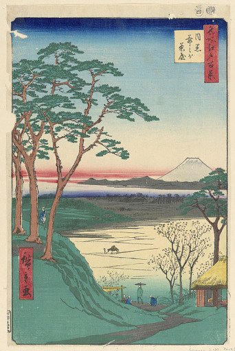Jijigachaya Teahouse in Meguro from the Series 100 Views of Edo