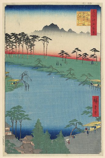 Kumano Junisha Shrine at Tsunohazu from One Hundred Famous Views of Edo