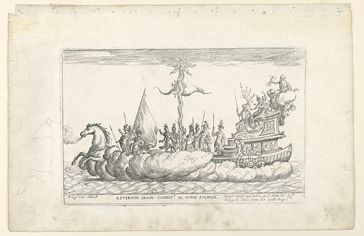 Asterione argon condot da Giove fulmina, from Vessels of the Argonauts for the Wedding Celebration of Cosimo de' Medici in 1608, plate 1
