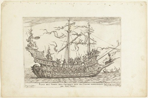 Reale dell'armata degl'Argonauti dove era Giasone rappresentato dal Ser. Sposo, from Vessels of the Argonauts for the wedding celebration of Cosimo de' Medici in 1608, plate 7