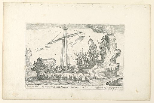 Polifemo e Palemonio argonauti condotti da Cerere, from Vessels of the Argonauts for the wedding celebration of Cosimo de' Medici in 1608, plate 4