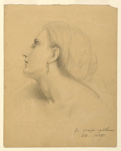 Study of a Woman's Head for "Grape Gatherers"