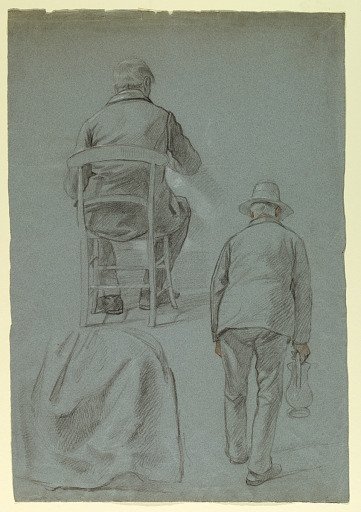 Study of Two Men and Skirt Drapery for Mrs. Sheppard Gandy