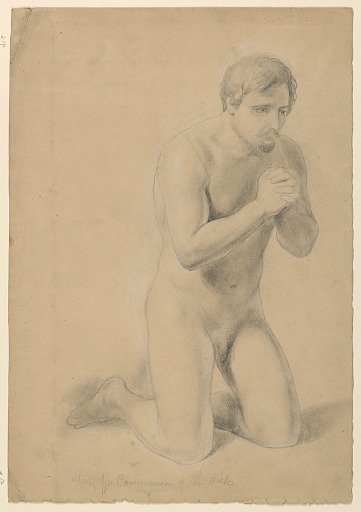 Nude Male Figure, Study for "Communion of the Sick"