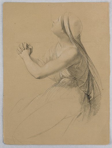 Study of Woman Praying for "Communion of the Sick"
