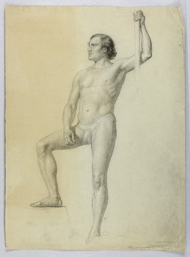 Male Nude with One Foot on a Step