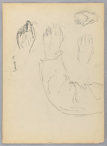 Sketches of Hands for Portrait of William Amory