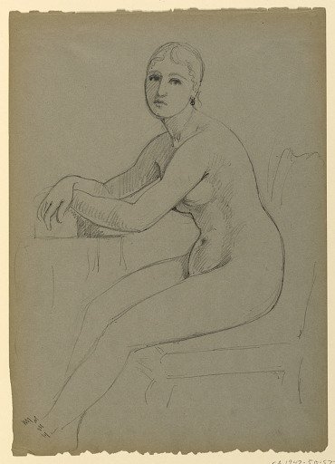 Seated Female Nude, Study for Portrait of Mrs. Cortland DePeyster Field (nee Hamersley)