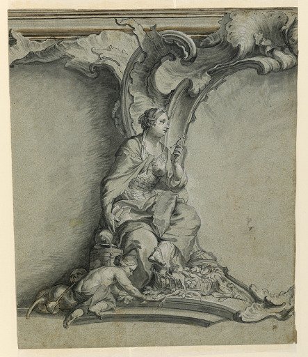 Detail from a Doctor's Engraved Thesis (Personification of Knowledge)