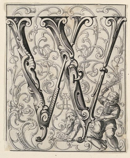 Panel with the Letter "W" from the "Newes ABC Büechlein"