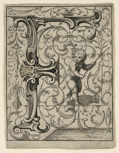 Panel with the Letter "F" from the "Newes ABC Büechlein"
