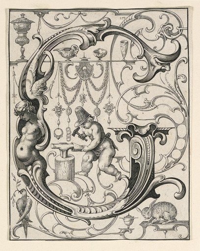 Panel with the Letter "G" from the "Newes ABC Büechlein"