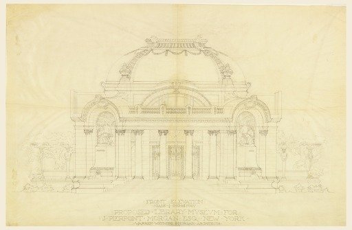 Front Elevation, Proposed Library Museum for J. Pierpont Morgan, Esq., New York
