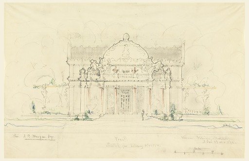 Front Elevation, Sketch for Library Museum for J. Pierpont Morgan, Esq., New York