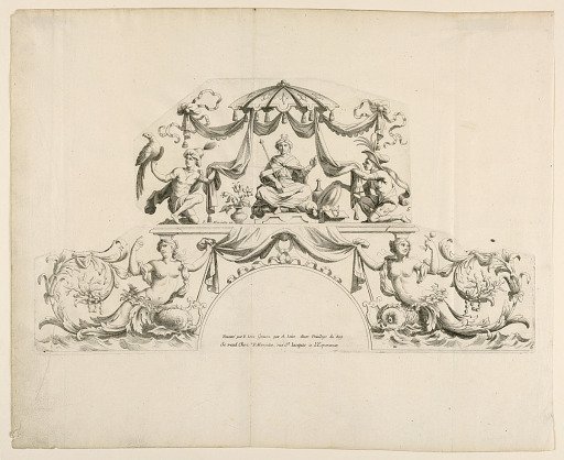 Fan leaves, Fifth and sixth plates of the set, "Divers Desseins de grands Eventails, Encrans, et autres Ornamens, inventés et gravés par Nicolas Loire"