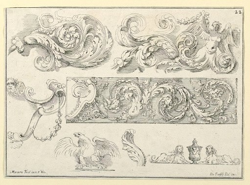 Ornament, plate 22 from the "Frammenti di ornati per li giovani principianti nel disegno" (Fragments of Ornament for the Young Students of Design)