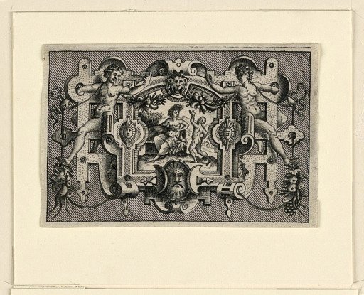 Scrollwork Escutcheon with Representation of Winter
