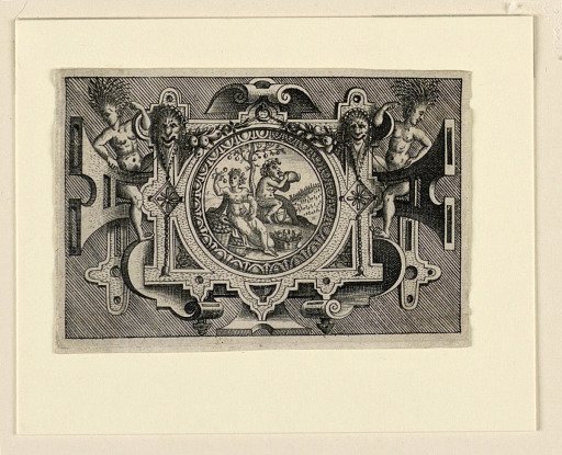 Scrollwork Escutcheon with Representation of Spring