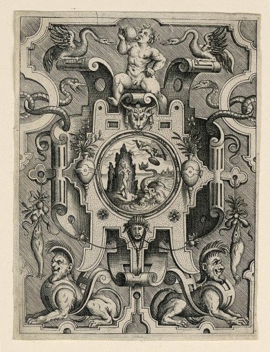 Strapwork Grotesque with Mythological Scene