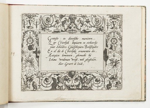 Title plate, from Grottesco in diversche manieren (Various Grotesques)