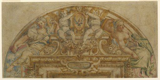 Project for the top of a painted frame of an altar