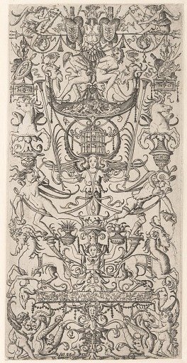 Ornament Panel with Bird Cage