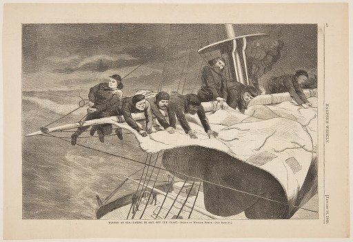 Winter at Sea – Taking in Sail off the Coast
