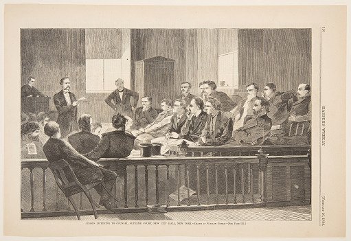 Jurors Listening to Counsel, Supreme Court, New City Hall, New York