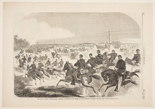 The Union Cavalry and Artillery Starting in Pursuit of the Rebels up the Yorktown Turnpike