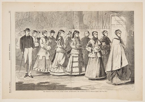 The Morning Walk – Young Ladies' School Promenading the Avenue