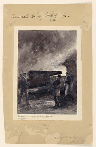 A Casemate Gun During the Conflagration