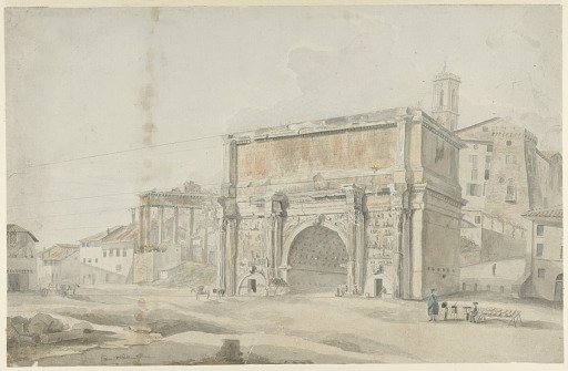 View of the Roman Forum, With the Arch of Severus in the Foreground