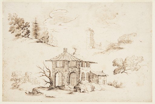 Sketches of Trees and a House