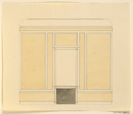Side wall with fireplace