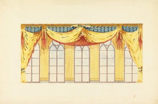 Design for Curtains, for the Music Room or the Banqueting Room, Brighton, Royal Pavilion