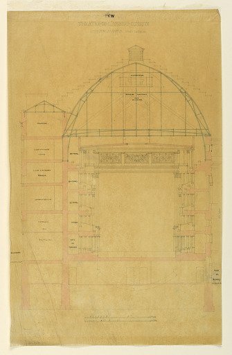 Cross-section of the Théâtre de l'Ambigu Comique in Paris