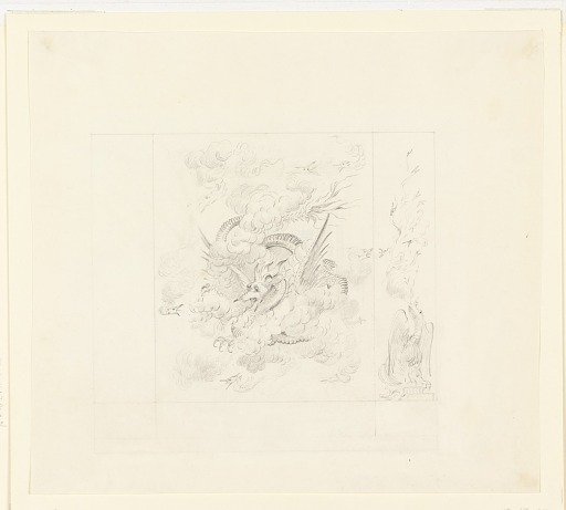 Wall Decoration, Dragons, possibly for Music Room, Royal Pavilion, Brighton
