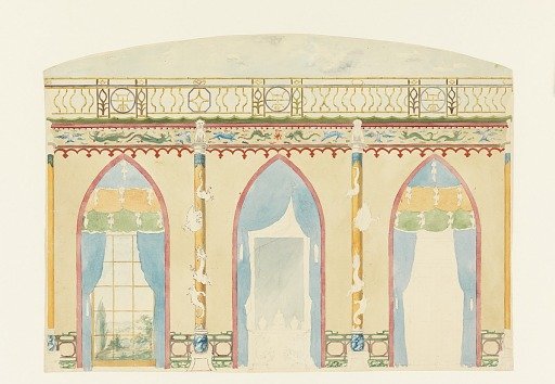 Design for Wall with Three Gothic Arches, Royal Pavilion, Brighton